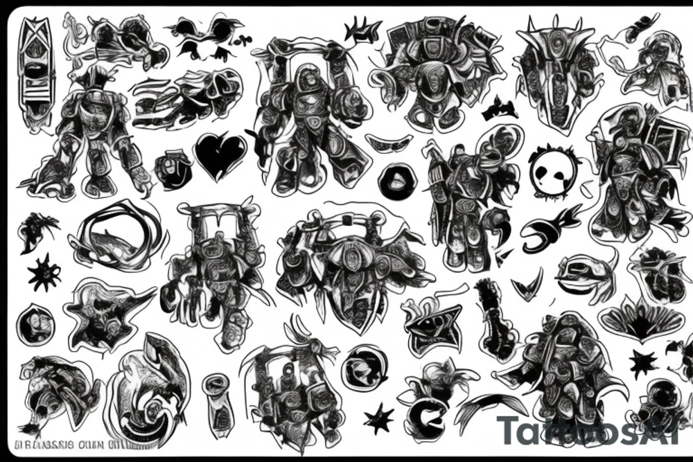 What's that, that you said to me
Oh, I'm a chaos space marine
So what, I love you tattoo idea