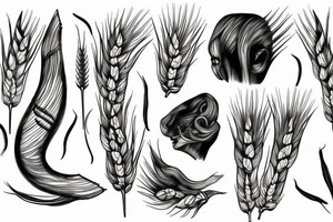 Scary, long ear of wheat tattoo idea