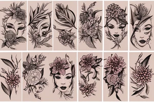Open skin flower head hole tattoo idea