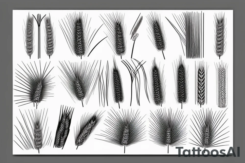 Long field of wheat. Vertical tattoo idea