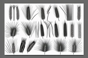 Long field of wheat. Vertical tattoo idea