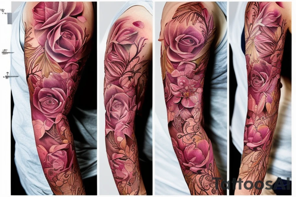 Biomechanic floral tattoo idea