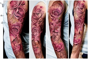 Biomechanic floral tattoo idea