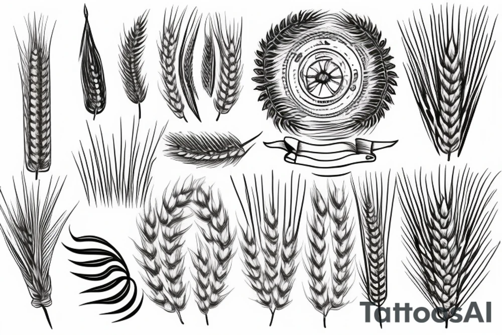 Long field of wheat tattoo idea