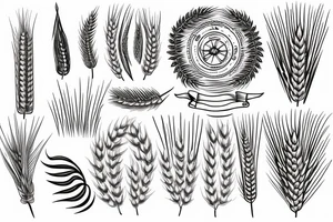 Long field of wheat tattoo idea