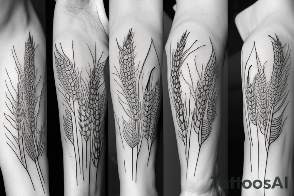 Long field of wheat tattoo idea