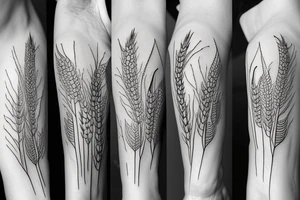 Long field of wheat tattoo idea