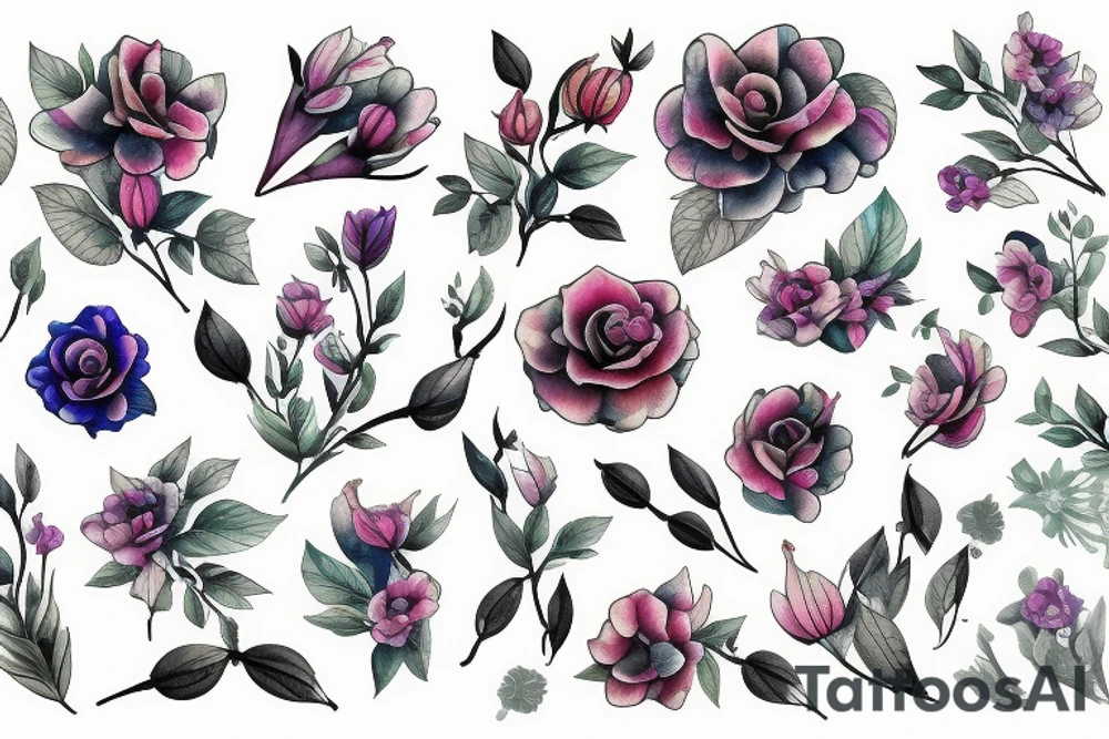 Biomechanic floral tattoo idea