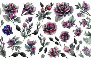 Biomechanic floral tattoo idea