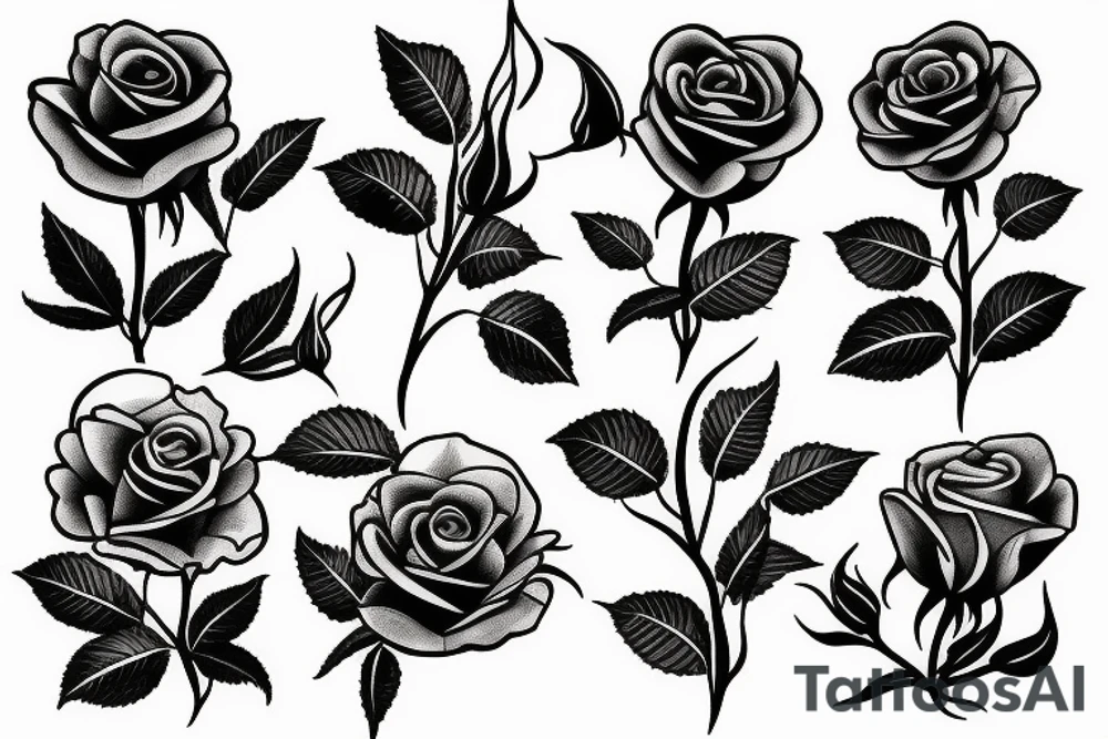Roses and lilys tattoo idea