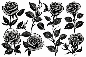 Roses and lilys tattoo idea