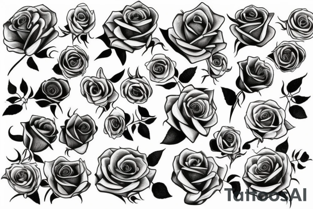 Roses and lilys tattoo idea