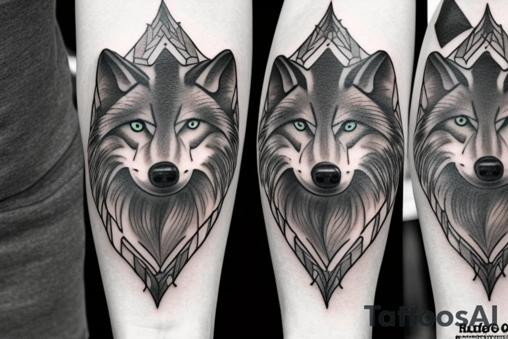Wolf black tattoo idea