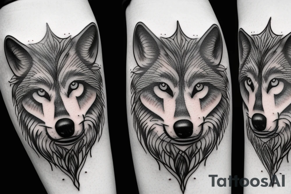 Wolf black tattoo idea