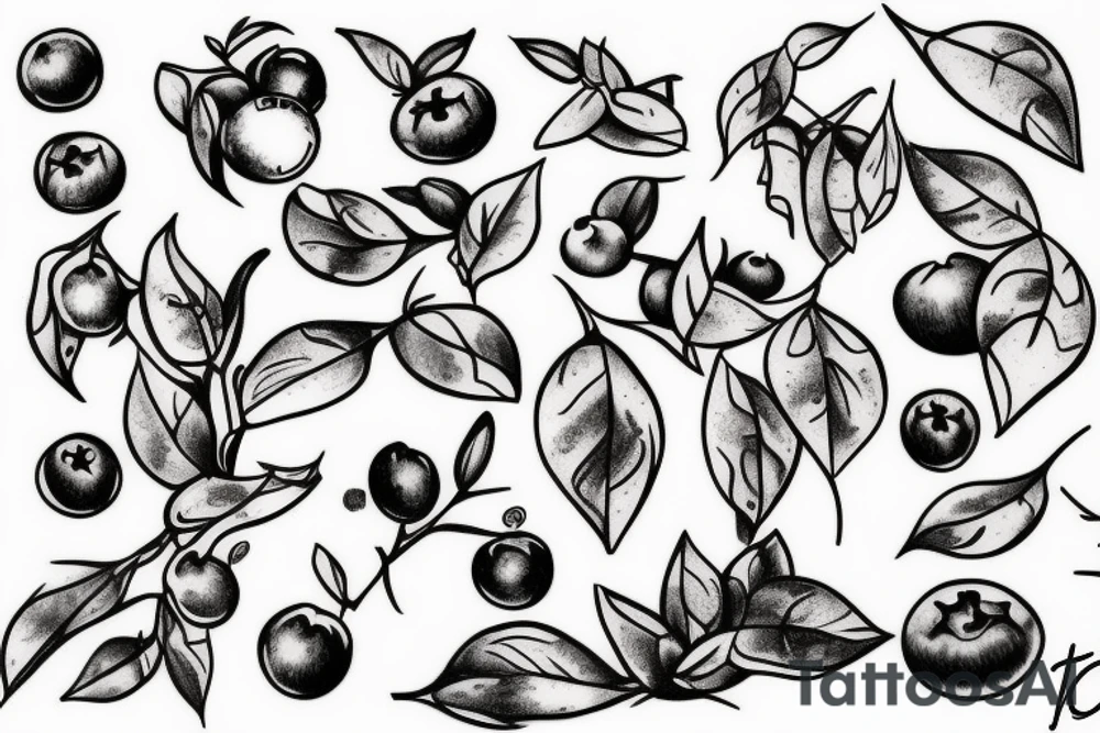 Blueberries on bush tattoo idea