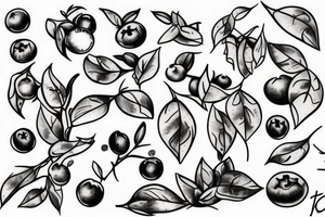 Blueberries on bush tattoo idea