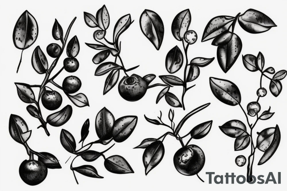 Blueberries on bush tattoo idea
