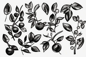 Blueberries on bush tattoo idea