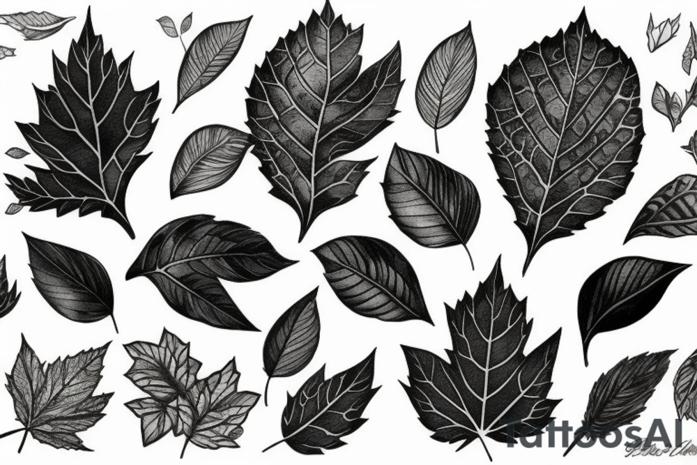 Ivy with large leafs tattoo idea