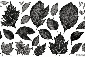 Ivy with large leafs tattoo idea