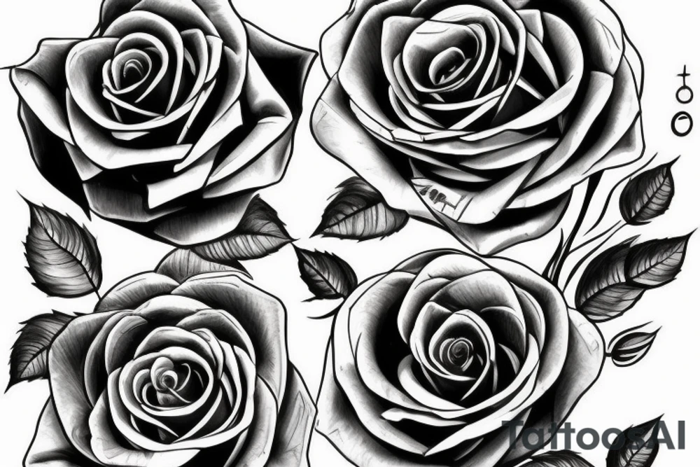 Roses and hourglass tattoo idea