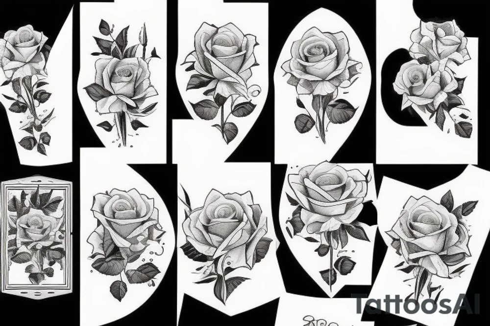 Roses and hourglass tattoo idea