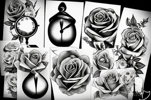 Rose and hourglass tattoo idea