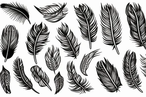A bunch with two feathers and one wheat tattoo idea