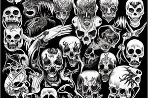 Scary, daemons, devil tattoo idea
