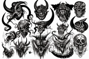 Scary, daemons, devil tattoo idea