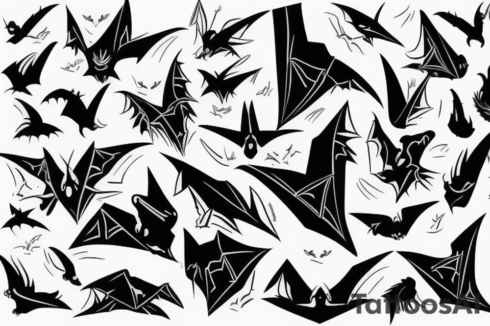 Flying bat tattoo idea