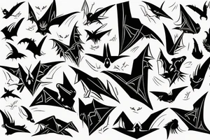 Flying bat tattoo idea
