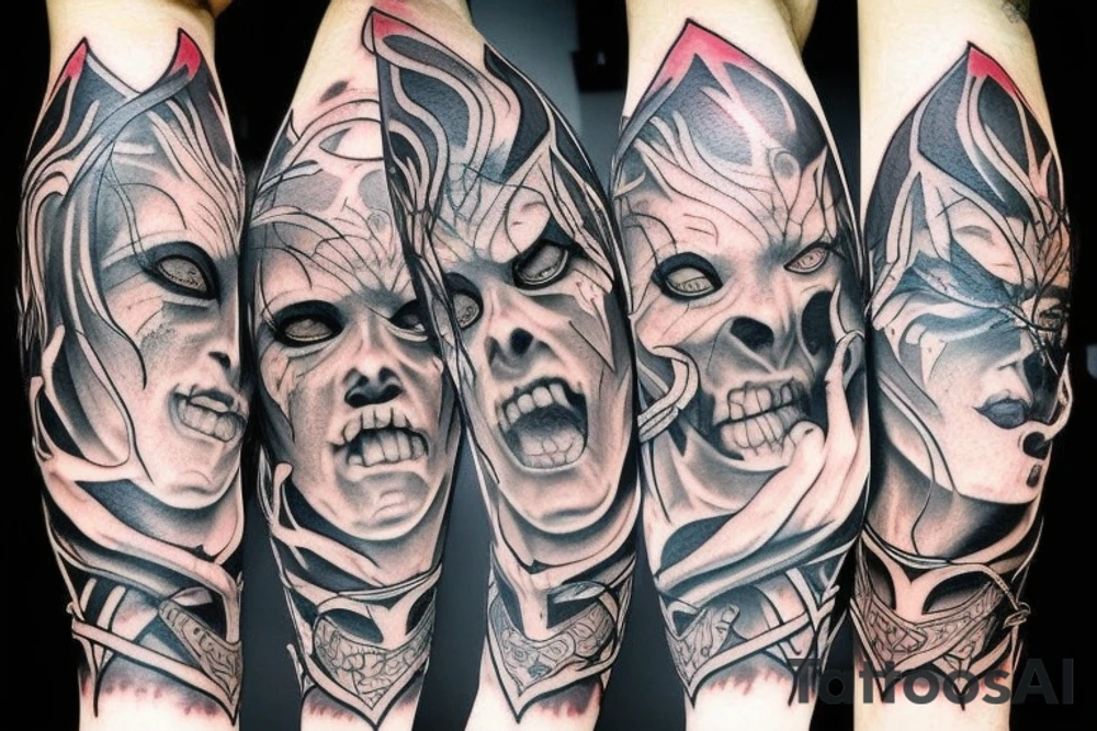 Devil, evil, blood tattoo idea