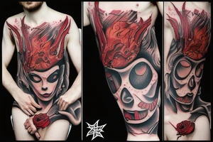 Devil, evil, blood tattoo idea