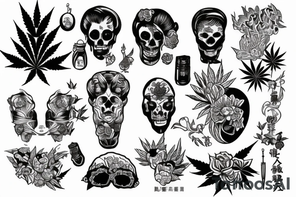 Marihuana tattoo idea
