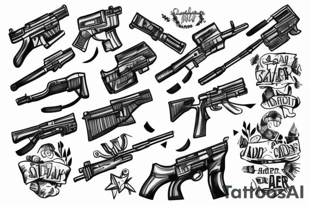 soldier with a gun tattoo idea