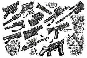 soldier with a gun tattoo idea