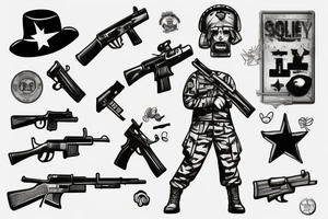soldier with a gun tattoo idea