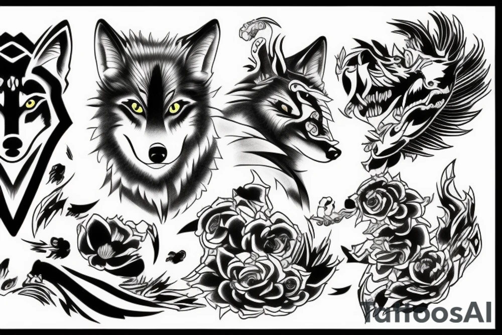 wolf japan tattoo idea