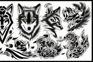 wolf japan tattoo idea