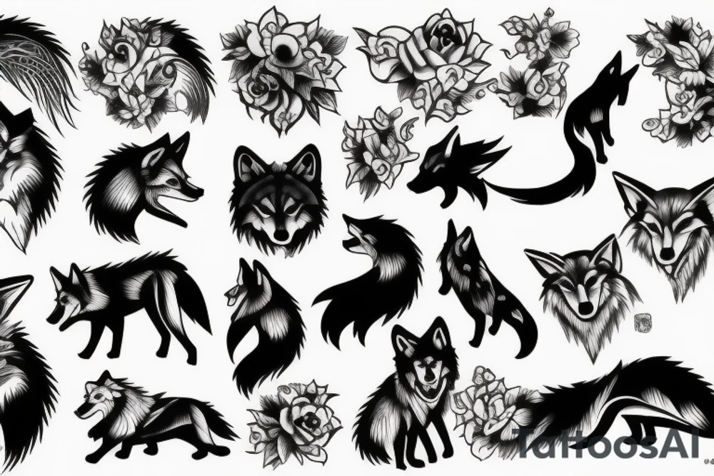 wolf japan tattoo idea