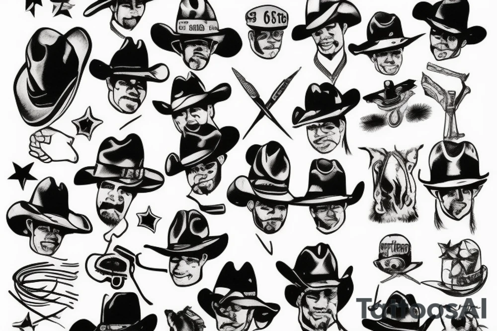 cowboy pissing tattoo idea