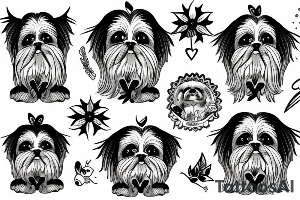 shihtzu angel cute tattoo idea