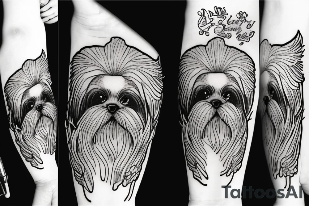shihtzu angel cute tattoo idea