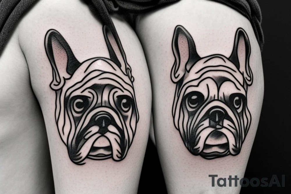 Crying bulldog tattoo idea