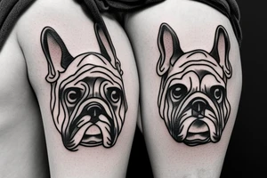 Crying bulldog tattoo idea