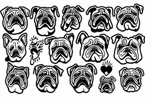 Crying bulldog tattoo idea