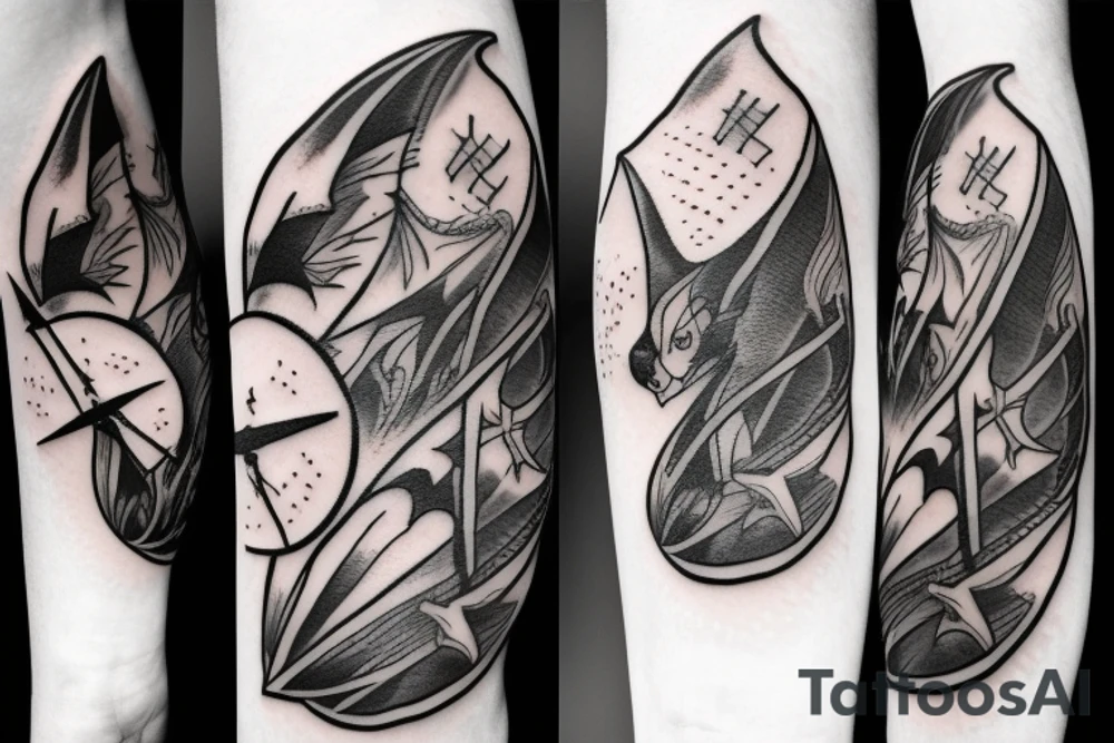Bat with a sword tattoo idea