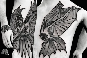 Bat with a sword tattoo idea
