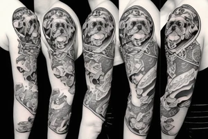 Crying bulldog body tattoo idea